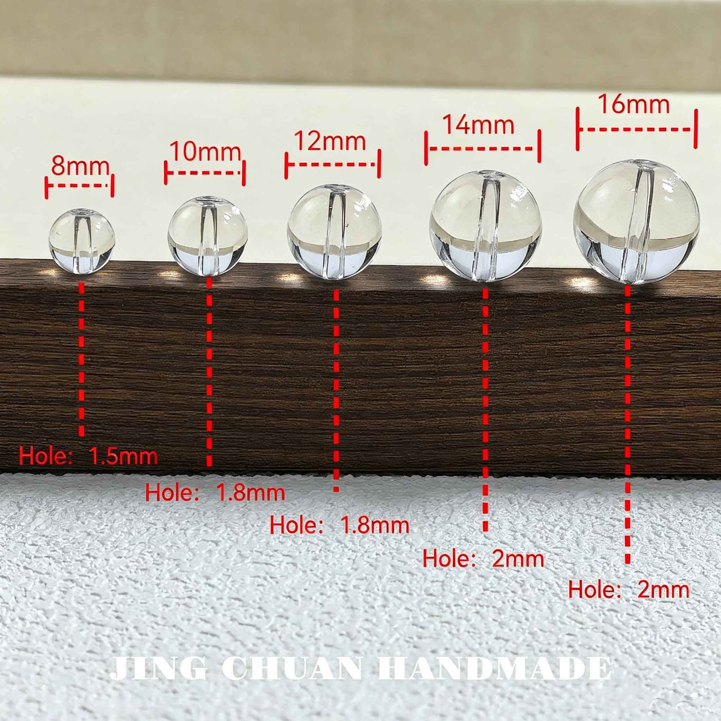 8-14mm Crystal Clear Glass DIY Loose Beads for Bracelets & Necklaces
