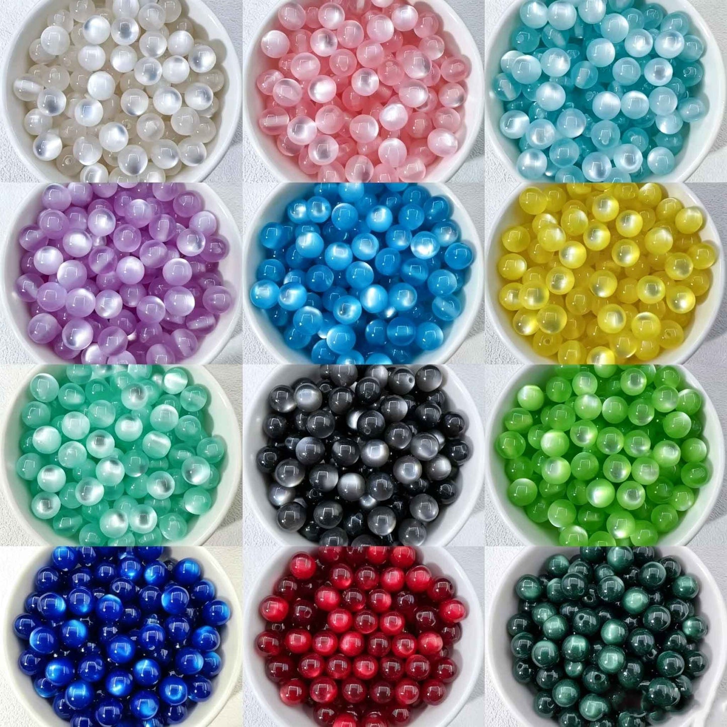 10mm Cat Eye Stone DIY Loose Beads for Bracelets & Necklaces