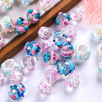 20pcs Mochi Bead Drip Paint DIY Loose Beads
