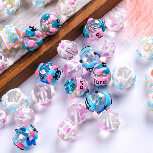 20pcs Mochi Bead Drip Paint DIY Loose Beads