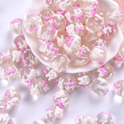 20pcs Mochi Bead Drip Paint DIY Loose Beads