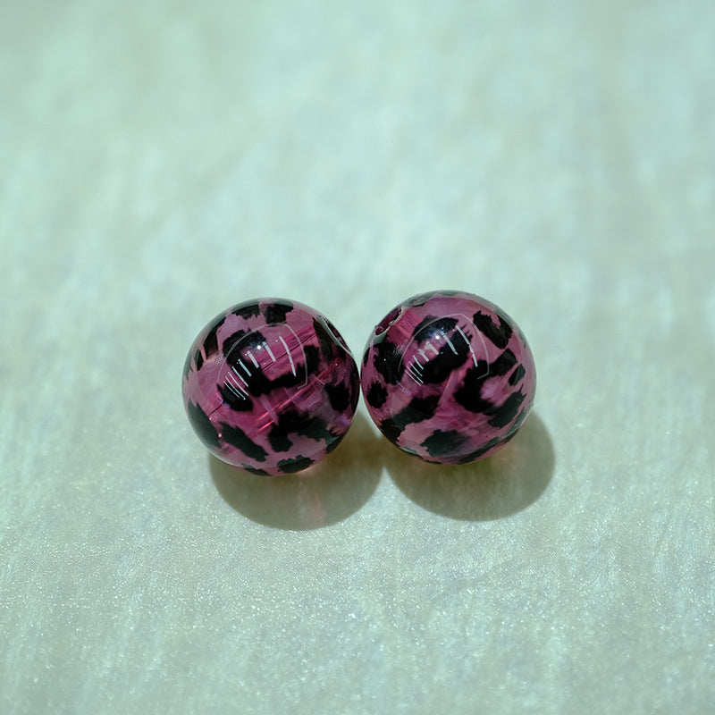 14mm Leopard Print DIY Loose Beads for Bracelets & Necklaces