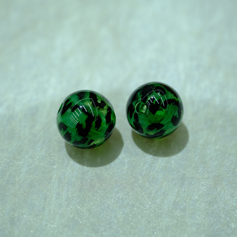 14mm Leopard Print DIY Loose Beads for Bracelets & Necklaces